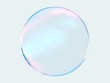 canvas print picture - 3d crystal ball pink blue gradient colors  isolated on white background. Abstract bubble glossy pastel 3d geometric shape object illustration render. 