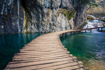 Wall Mural - wooden walking trail plitvice lakes