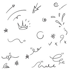 Wall Mural - hand drawn doodle element collection with cartoon style