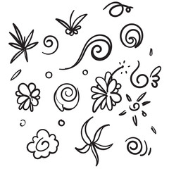 Wall Mural - hand drawn doodle flower element collection illustration vector