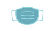 Surgical or Medical face mask used to reduce the spread of coronavirus icon blue