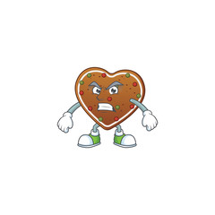 Canvas Print - Charming gingerbread love mascot design style waving hand