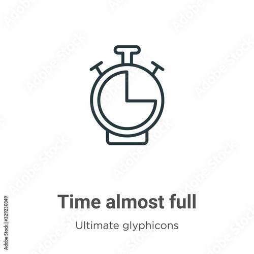 Time almost full outline vector icon Tableau sur Toile