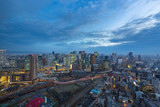 Fototapeta Nowy Jork - Skyscraper of Osaka City, View of Umeda Skyline after Sunset