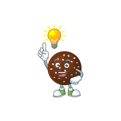 Poster - Chokladboll mascot character design with have an idea cute gesture