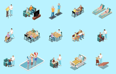 Wall Mural - Nursing Home Isometric Set