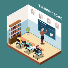 Wall Mural - electronic board isometric background