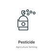 Pesticide outline vector icon. Thin line black pesticide icon, flat vector simple element illustration from editable agriculture farming and gardening concept isolated stroke on white background