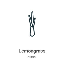 Lemongrass Outline Vector Icon. Thin Line Black Lemongrass Icon, Flat Vector Simple Element Illustration From Editable Nature Concept Isolated Stroke On White Background