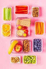 Canvas Print - Healthy snack on a pastel background.