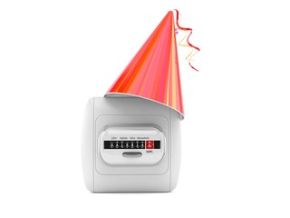 Canvas Print - Electricity measure with party hat