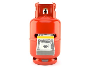 Sticker - Propane bottle with money