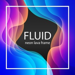 Canvas Print - liquid color gratient splash cover background. neon lava fluid paint template