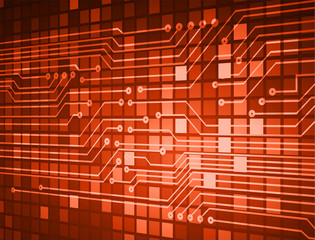 orange cyber circuit future technology concept background