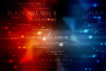 2d illustration abstract digital binary data on computer screen