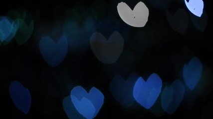 Abstract blurred heart bokeh lights backgrounds, Colorful blurred bokeh of city night light