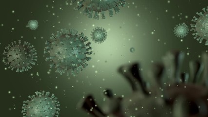 Wall Mural - 3d animation of flu virus spreading