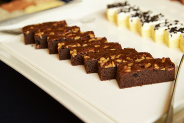 Poster - chocolate cake on a plate