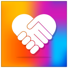 Shaking hands is a symbol of greeting and business partnership. handshake colorful. partnership, meeting