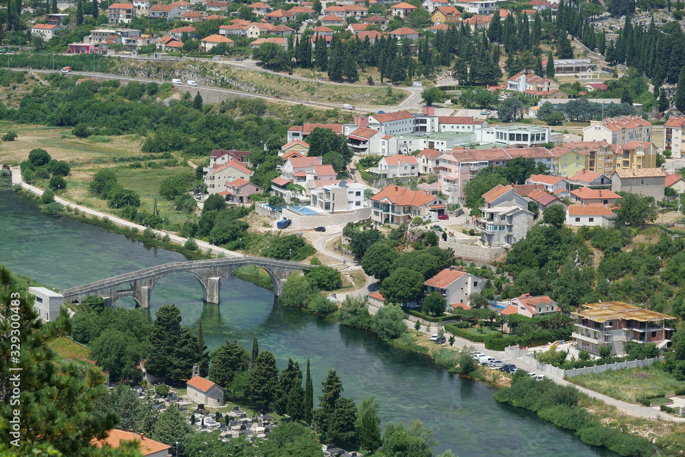 Perovic or Arslanagic bridge over Trebisnjica river, Bosnia and Herzegovina - obrazy, fototapety, plakaty 