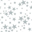 © Happy Dragon - Silver stars on white background. Seamless pattern with glitter stars.