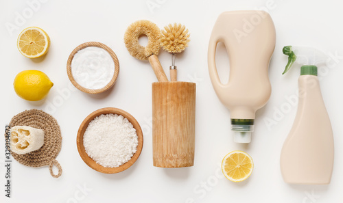 Bio cleaning natural products - salt, lemon and washing soda