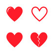© Maksim - Set of red hearts, love icons vector set