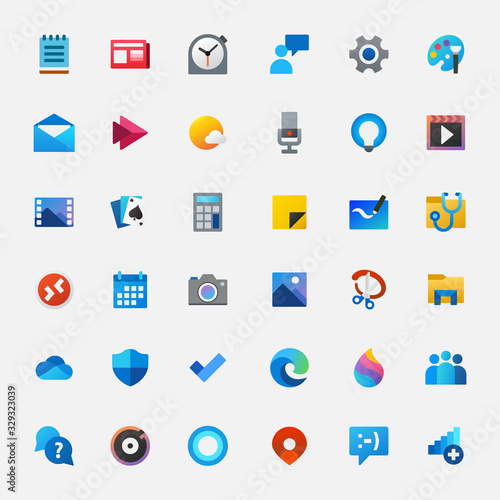 Fotomural set of colorful icons for the computer. vector illustration.