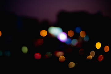 Wall Mural - Abstract multi colored Lights bokeh . Unfocused Light background. Blured night light. background,