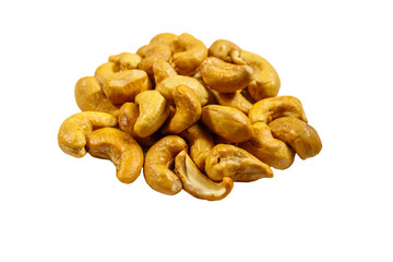 Sticker - Pile of roasted cashew nuts isolated on white background