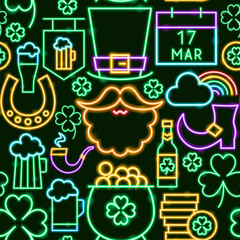 Wall Mural - Saint Patrick Day Seamless Pattern