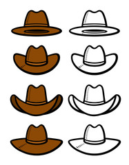 Cowboy hat set. Collection icon cowboy hat. Vector