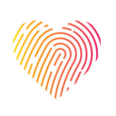 Wall Mural - gradient fingerprint heart icon- vector illustration