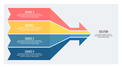 Business infographic. Arrow chart with 4 options. Vector template.
