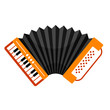 Accordion with piano keyboard, folk free reed musical instrument