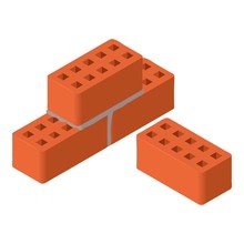 Red Bricks Icon. Isometric Of Red Bricks Vector Icon For Web Design Isolated On White Background