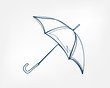 umbrella one line vector isolated design element
