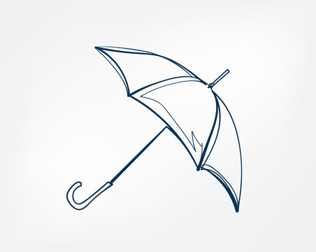 Wall Mural -  - umbrella one line vector isolated design element