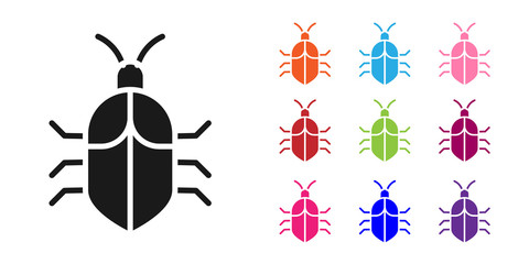 Wall Mural - Black System bug concept icon isolated on white background. Code bug concept. Bug in the system. Bug searching. Set icons colorful. Vector Illustration