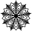 © pradit - Abstract mandala on white background. Greeting Card, Invitation, Tattoo. Anti-Stress Therapy Pattern.