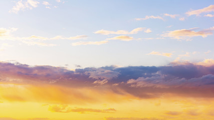 Wall Mural - beautiful sky at sunset with clouds, copy space, 16:9