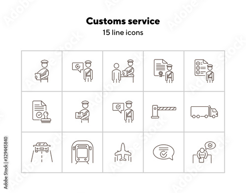 Fotomural Customs service icons