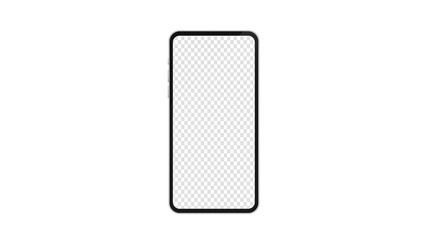 Poster - Smartphone with transparent screen for use in mockup. Simple non branded mobile phone in realistic vector illustration.