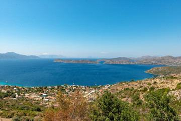 Bozburun, Marmaris Mugla / Turkey - August 26, 2018. A view from Sogut Koyu Village 