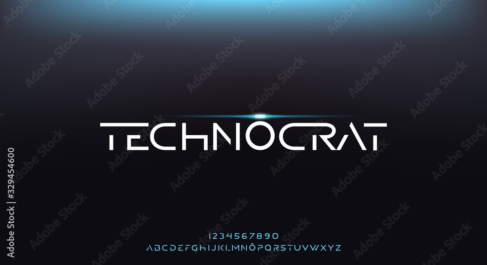Technocrat, an abstract elegant technology futuristic alphabet font ...