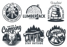 Set Of Camping Travel Outdoor Adventure Emblem