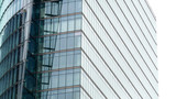 Fototapeta  - Business skyscraper. Isolated real building  on white background. Contemporary Architecture Office Building In The City. Workers and businessmen, working day. Glass surface. 