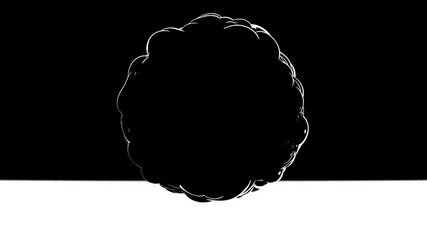 Wall Mural - 3d Looped abstract sphere with bulging. Wavy surface with ripples. Trendy monochrome texture, isolated ball with convexity, cell motion graphic design, animated elastic texture.