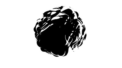 Wall Mural - 3d Looped abstract sphere with bulging. Wavy surface with ripples. Trendy monochrome texture, isolated ball with convexity, cell motion graphic design, animated elastic texture.