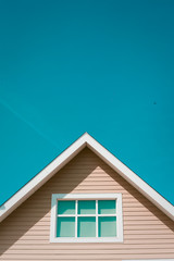 house on blue sky background